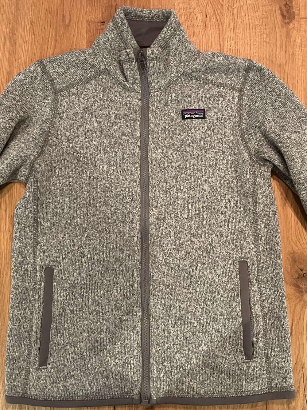 Patagonia Kids' Grey Full-Zip “Better Sweater” Fleece Jacket, Size Medium